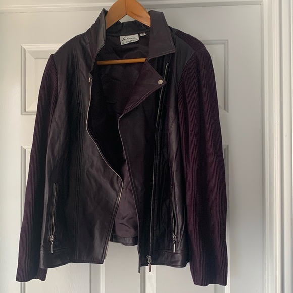 Linea by Louis Dell’ Olio Purple Jacket Leather Jacket - Picture 3 of 16